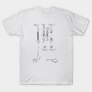 Fishing Tackle Vintage Patent Hand Drawing T-Shirt